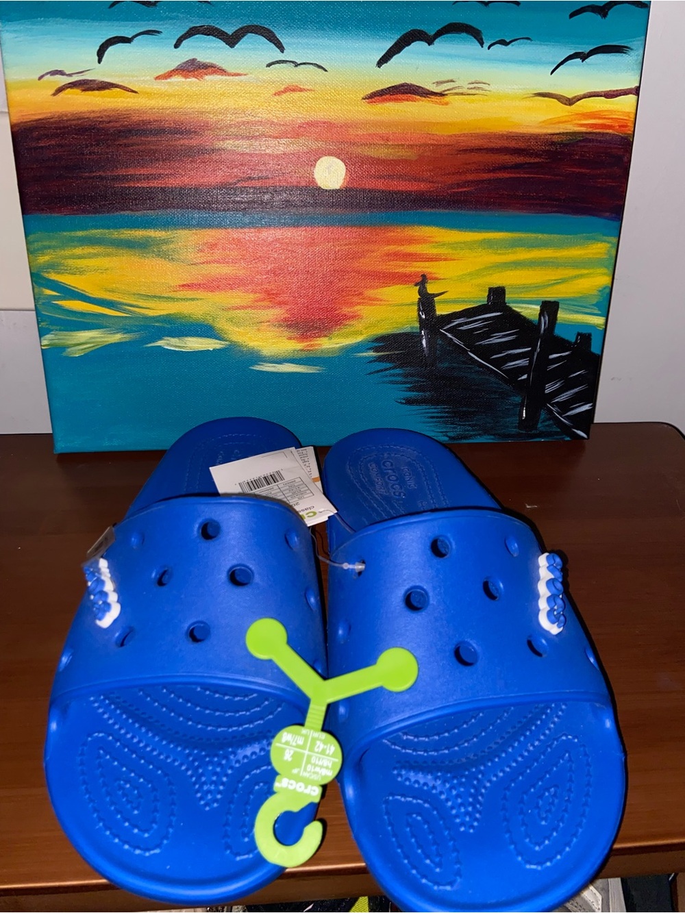 NWT CROCS Classic Slide Sandals in Royal Blue - Picture 5 of 7